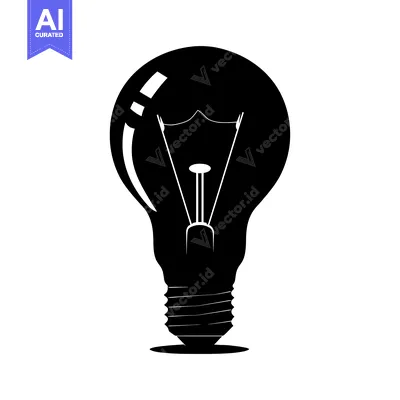 Popular premium asset: A Black Silhouette of a Lightbulb on a White Background