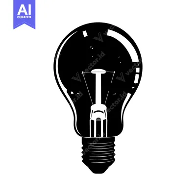 Silhouette of a Traditional Light Bulb with a Visible Filament