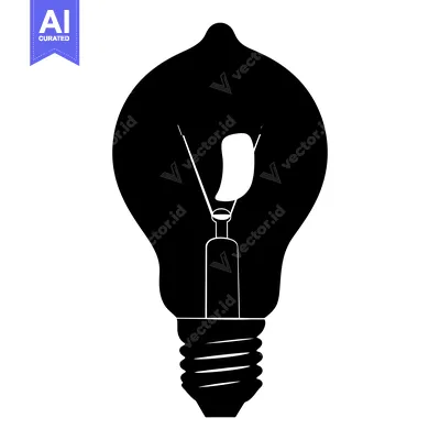 Premium design asset: A Black Silhouette of a Traditional Incandescent Light Bulb