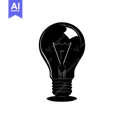 Popular premium asset: Black and White Silhouette of a Lightbulb