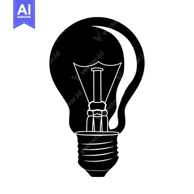Popular premium asset: A Black Silhouette of a Standard Incandescent Lightbulb