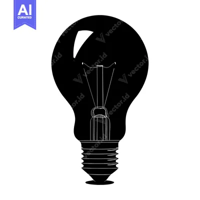Aset premium populer: Silhouette of a Traditional Light Bulb with a White Interior
