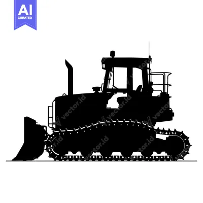 Popular premium asset: Silhouette of a Crawler Tractor with a Blade