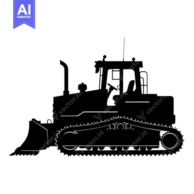 Aset premium populer: Silhouette of a Bulldozer with a Blade