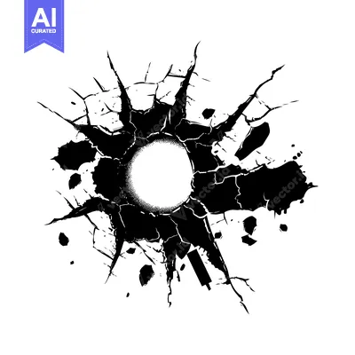 Popular premium asset: Black and White Graphic Illustration of a Hole in a Surface