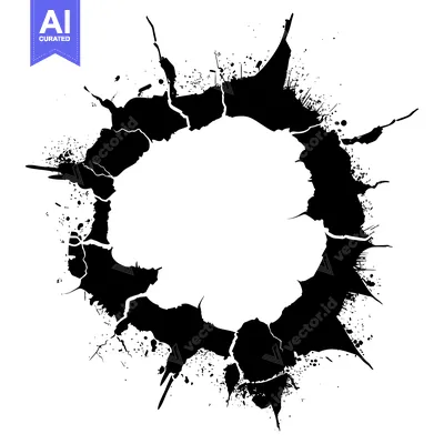 Popular premium asset: Black and White Abstract Circular Grunge Splashes
