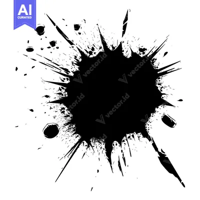 Popular premium asset: Black Ink Splotch with Sharp Edges and Small Droplets