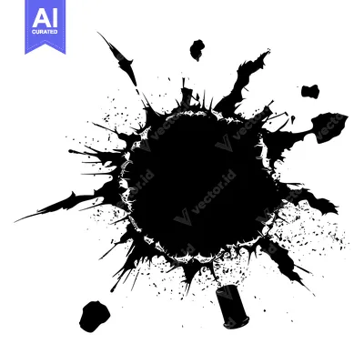 Premium design asset: Black Ink Spatter with Spray Can Silhouette