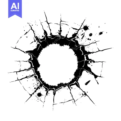 Aset desain premium: Black Ink Splashes Forming a Circular Frame