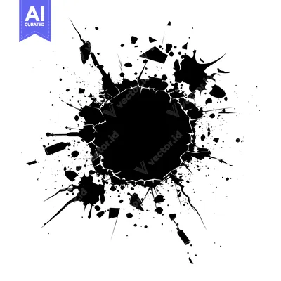 Popular premium asset: Black Ink Splatter with a Centered Hole