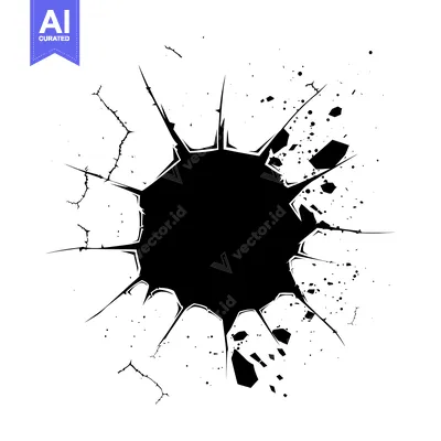 Popular premium asset: Black Ink Splotch with Cracked Outline and Scattered Dots