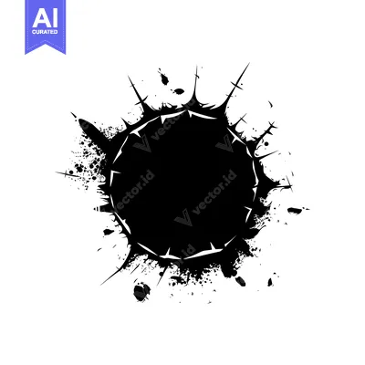 Popular premium asset: Black Ink Splotch with Jagged Edges and Smaller Splashes