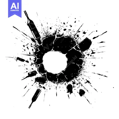Aset desain premium: Black Ink Splatter with Bottles and Shattered Glass