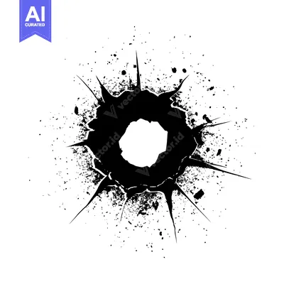 Aset desain premium: Black Ink Spatter With Round Hole In Center