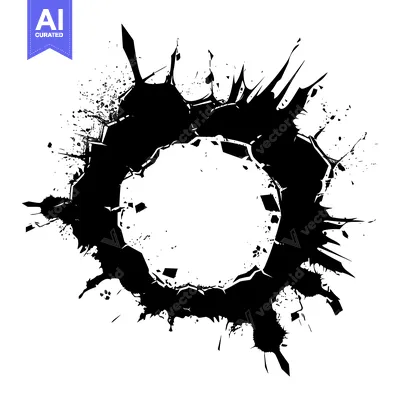 Aset premium populer: Black Ink Splatter with Circular Empty Center