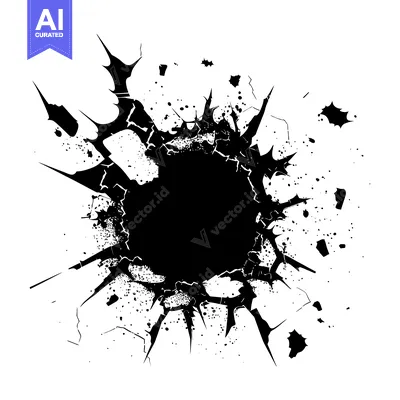 Aset desain premium: Black Ink Splashes and Splattered Design
