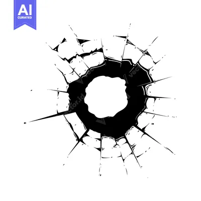 Aset premium populer: A Black and White Illustration of a Hole in a Window Pane