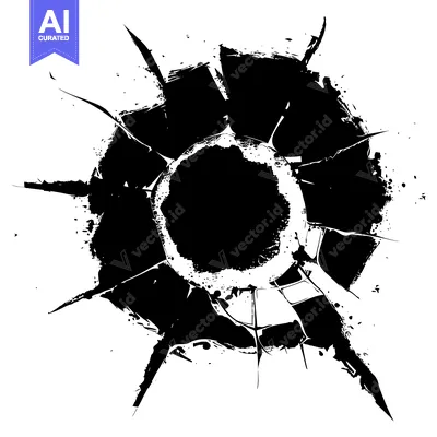 Premium design asset: Abstract Black and White Circular Splashes