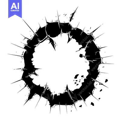 Popular premium asset: Abstract Black and White Spiky Circular Design