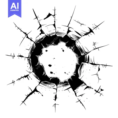 Popular premium asset: Black and White Illustration of a Circular Hole in a Surface