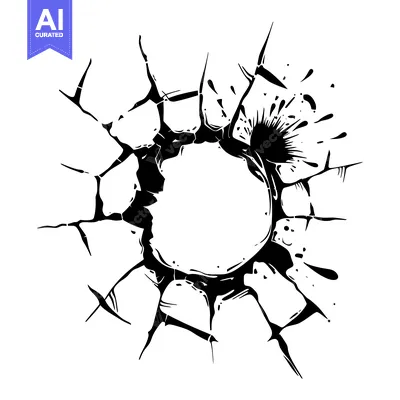 Aset premium populer: Black Ink Splashes Creating a Circular Hole in a Surface