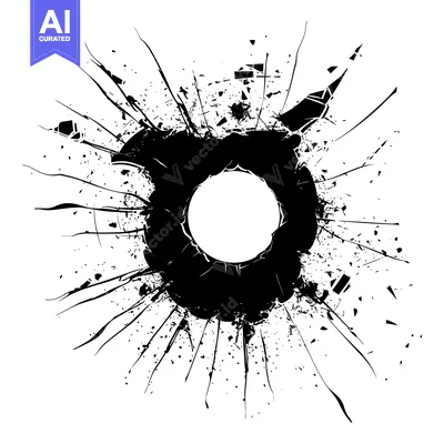 Aset premium populer: Black and White Abstract Circular Splashes of Broken Glass
