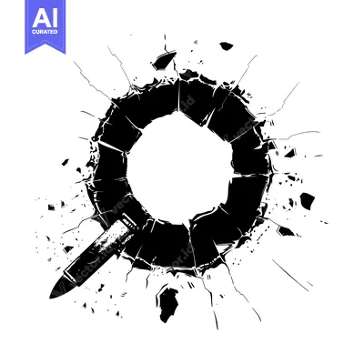 Popular premium asset: Bullet Hole in Glass with Shattered Fragments