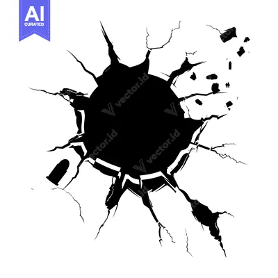 Aset premium populer: A Large, Round Hole in a Cracked Surface