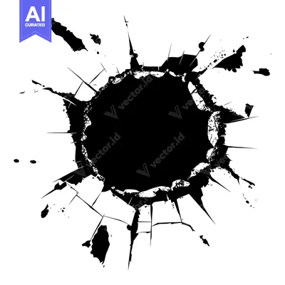 Aset premium populer: Abstract Black Ink Splotch with a Hole in the Center