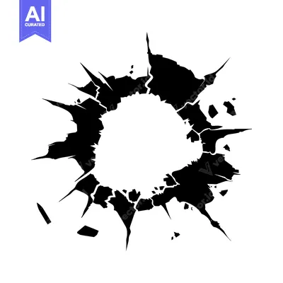 Premium design asset: Black Abstract Circular Shape with Jagged Edges