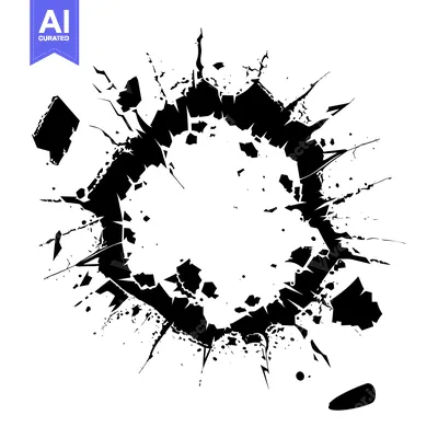 Premium design asset: Abstract Black Ink Splotch with Sharp Edges