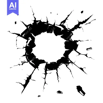 Premium design asset: A Circular Hole in a Cracked Surface
