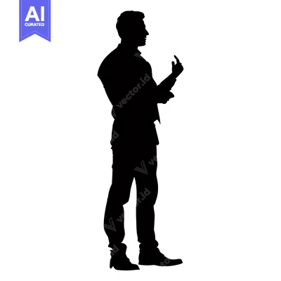 Aset premium populer: Silhouette of a Man Gesturing with his Right Hand