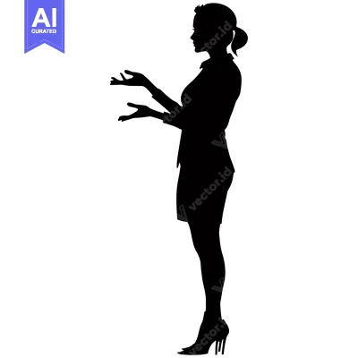 Silhouette of a Woman with Her Arms Outstretched