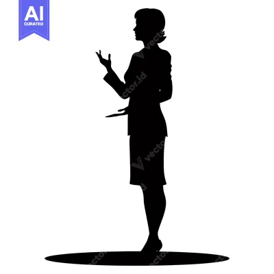 Silhouette of a Woman Gesturing with Her Hands