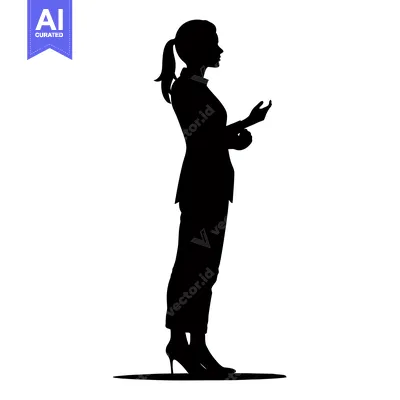 Premium design asset: Silhouette of a Woman in a Suit and High Heels