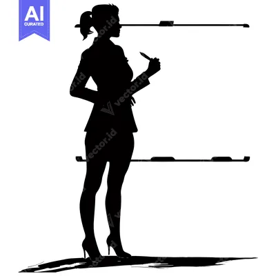 Aset premium populer: Silhouette of a woman writing on a whiteboard