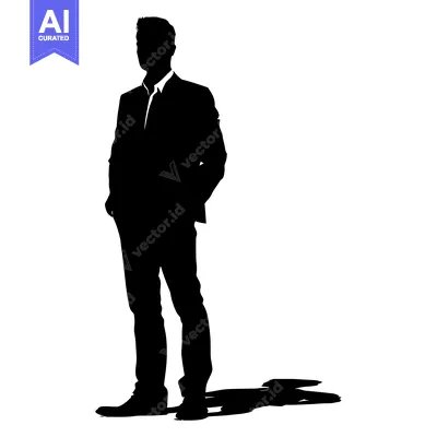 Popular premium asset: Silhouette of a Man in a Suit with Hands in Pockets