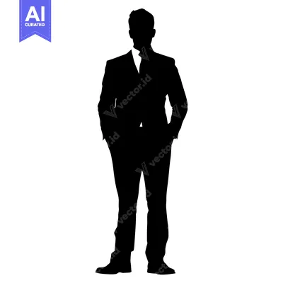 Popular premium asset: Silhouette of a man in a suit with his hands in his pockets