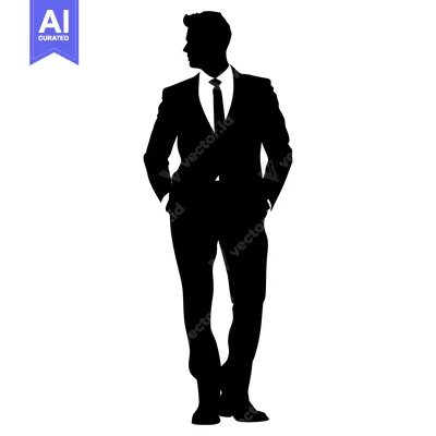 Premium design asset: Silhouette of a Man in a Suit with His Hands in His Pockets
