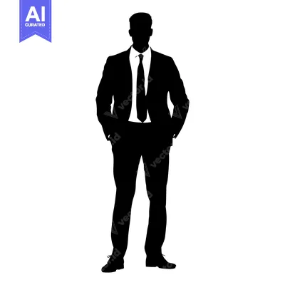 Aset premium populer: Silhouette of a Man in a Suit and Tie