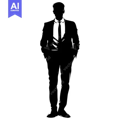 Premium design asset: Silhouette of a Man in a Suit