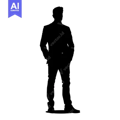 Popular premium asset: Silhouette of a Man Standing with Hands in Pockets
