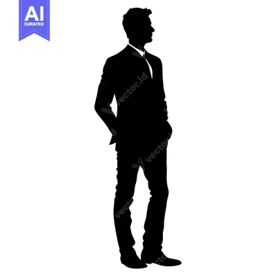 Premium design asset: Silhouette of a Man in a Suit with His Hands in His Pockets