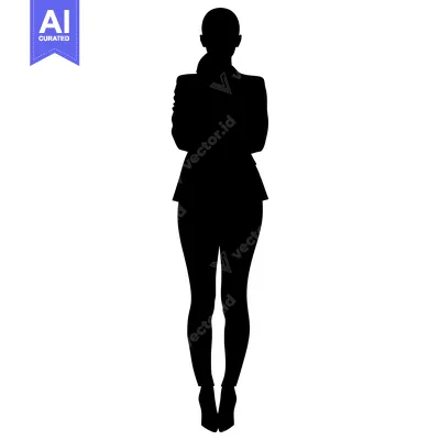Aset premium populer: Silhouette of a Woman in a Blazer and Trousers