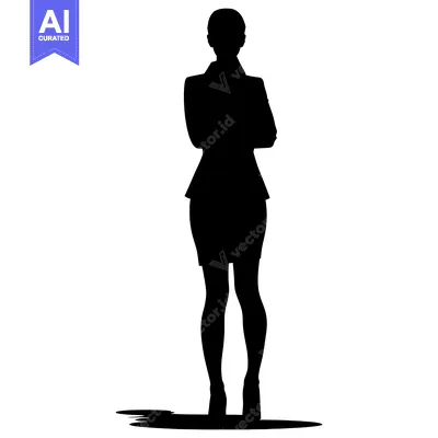 Aset premium populer: Silhouette of a Woman in Business Attire