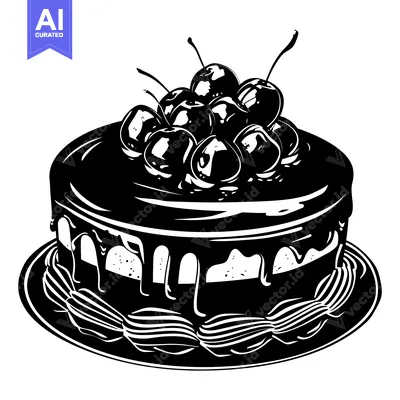 Popular premium asset: Chocolate Cake with Cherry Topping on a Plate
