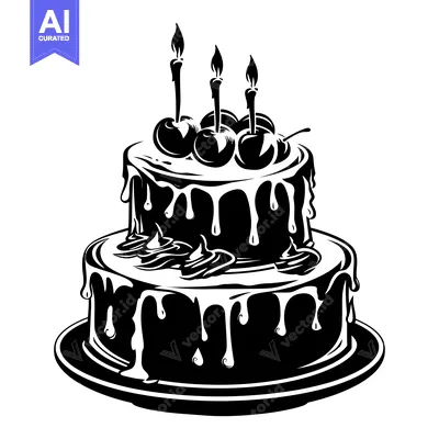 Two-Tiered Chocolate Cake With Dripping Icing and Cherries