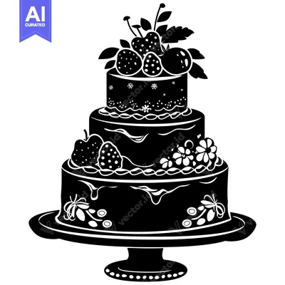 Popular premium asset: Three-Tiered Strawberry Cake with Buttercream Icing and Flowers