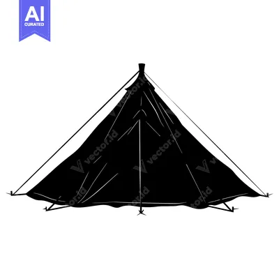 Popular premium asset: Black and White Silhouette of a Tent